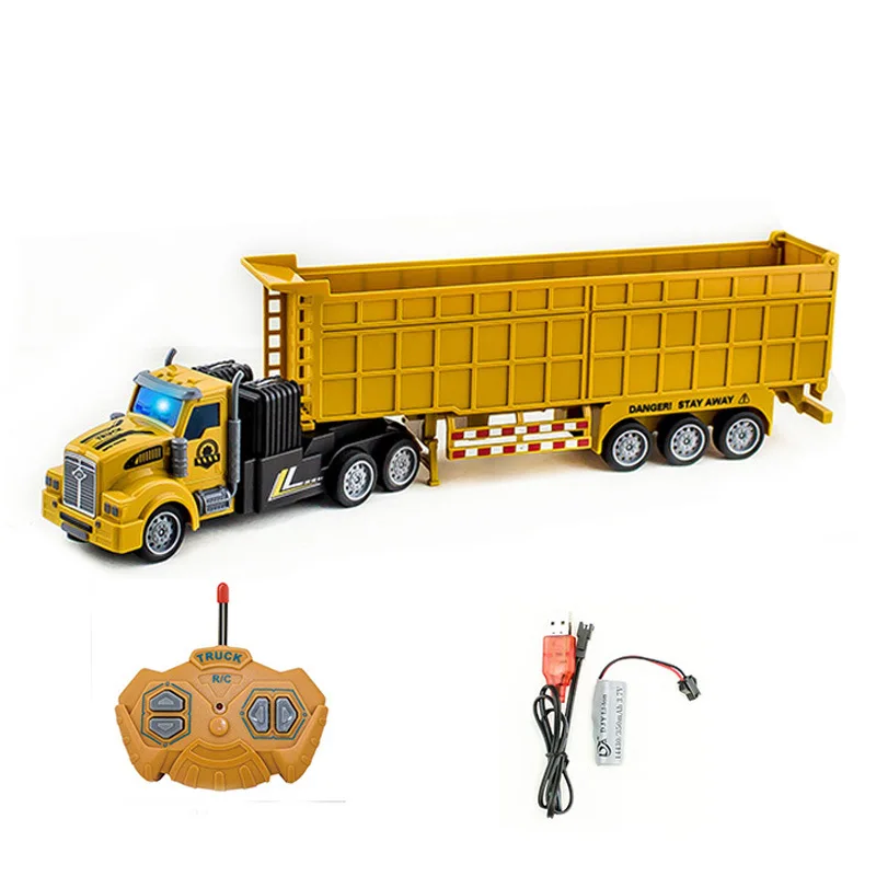 1/48 36Cm Big Rc Truck Model 27 Mhz Wireless Remote Control Dump Truck Transporter Container Truck Rc Car Toys for Boy Kid Child