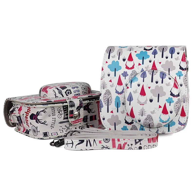 Instax Mini 8/9-Bolsa de cámara de película instantánea, Funda de cuero PU con correa para el hombro, para cámaras Fuji FujiFilm Instax Mini 9/8 +/8