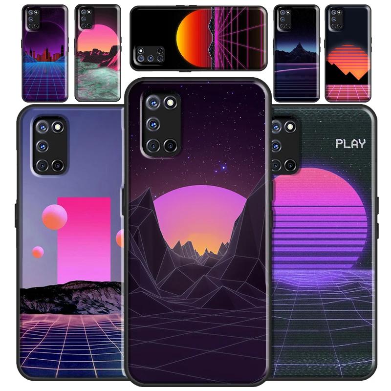 Vaporwave Neon 80s Phone Case For OPPO A5 A9 A31 A53 2020 A5S A3S A1K A15 A52 A72 A91 F5 F7 Reno 2 Z 4 Pro