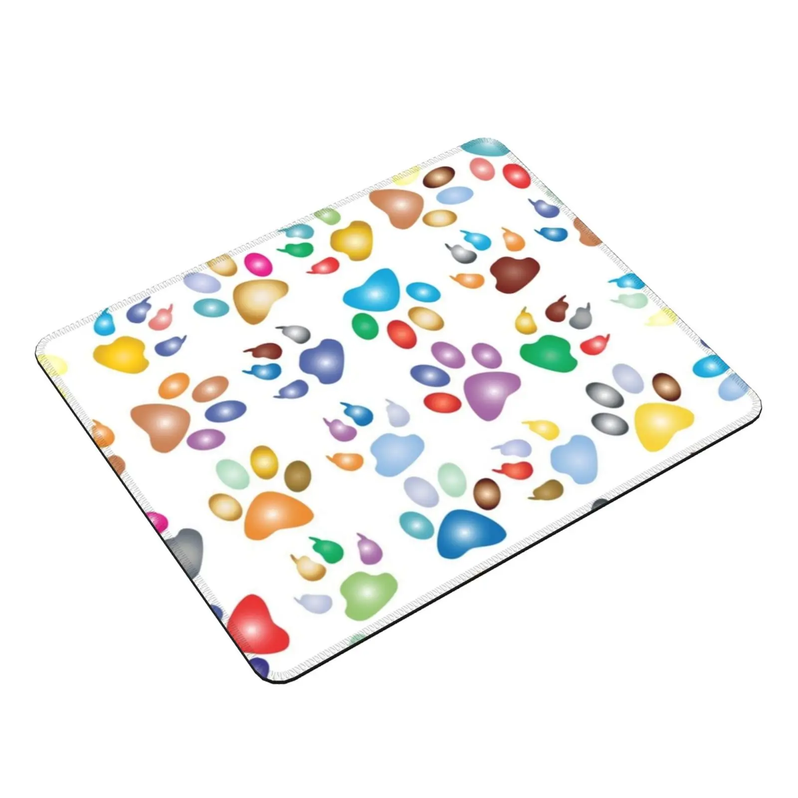 Feet Mouse Pad DIY Print Colorful Prismatic Rainbow Animal Paw Dog Cat Foot Feet Pattern Background