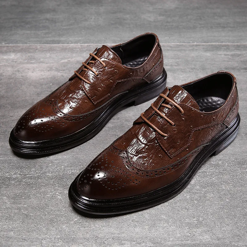 

Nice British Style Nice Brogues Men Business Shoes Brand Men Casual Shoes Male Leather Footwear Black A1615