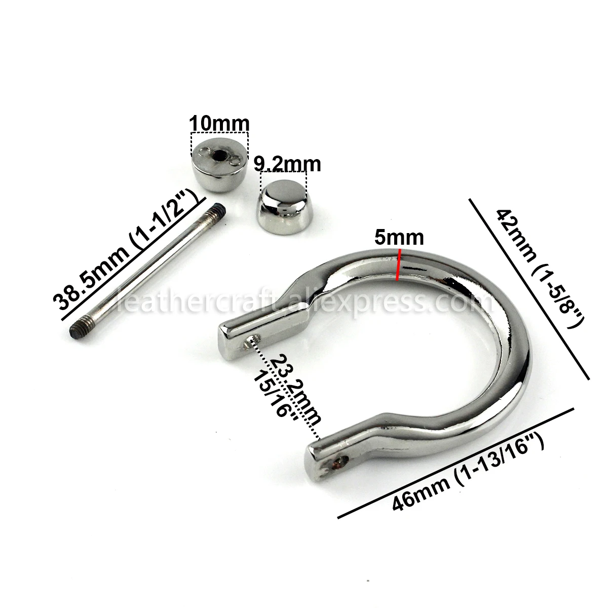 1pcs Metal Carabiner D Bow Shackle Fob Key Ring Keychain Hook Screw Joint Connector Buckle Lightgpold/ Silver/ Gun Black/ Bronze