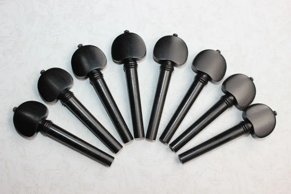 12 pcs new black ebony violin tuning pegs 4/4 full size violin accessories