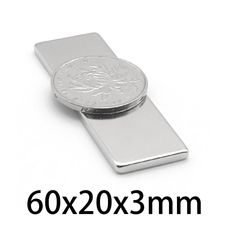 60x20x3 neodymium magnet 60mm x 20mm x 3mm n35 ndfeb super powerful permanent magnetic magnets rare earth