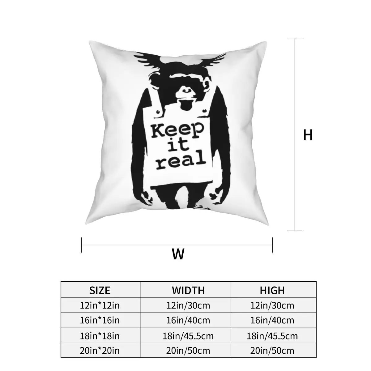 Banksy Graffiti Street Art Pillowcase Cushion Cover Decorations Spray Paint Pop Art Wall Mural Pillow Case Cover Seat 45X45cm