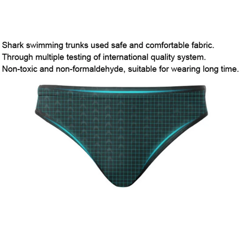 Men's Shark Skin Swim Trunks Quick Dry Swimwear Bathing Suit Triangle Short Briefs Swim Pool Male Beach Boxer Shorts