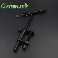 Tornillo de banco giratorio para atar moscas con abrazadera en C, herramientas para atar moscas, color negro mate