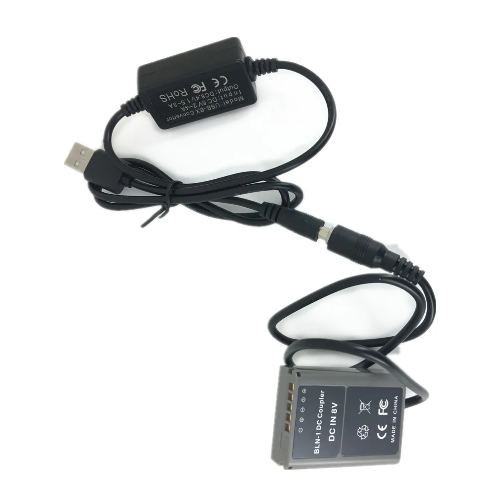 Batería ficticia de BLN-1 + adaptador USB, Cable de carga para cámara Olympus EM1, E-M5, E-P5, PEN-F, M2, Banco de energía como PS-BLN1, BLN1