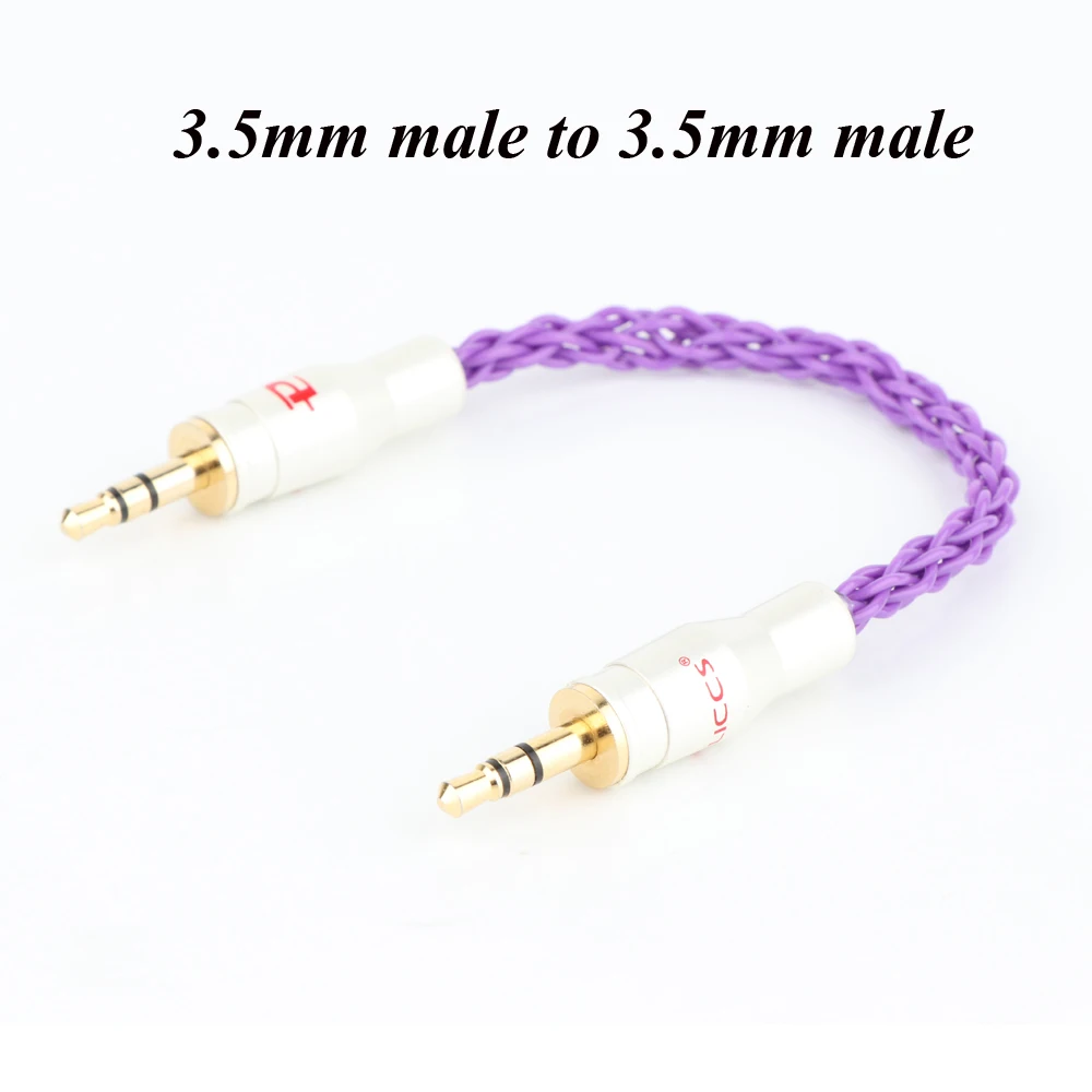 10cm posrebrzane 3.5mm męski na 3.5mm męski kabel Audio Stereo Hifi Audio przewód Aux do słuchawek, smartfonów, uwaga