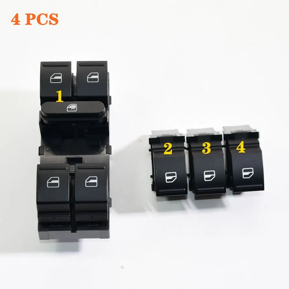 1-4 PCS Power Window Switch  Fit for VW Golf CC MK5 MK6 Passat Tiguan Touareg 1K4959857B 1K4 959 857 B 7L6 959 855