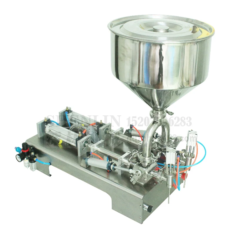 SHENLIN Rotary filling machine semi automatic pneumatic filler water shampoo juice oil lubricant piston filler 100ML pasta fill