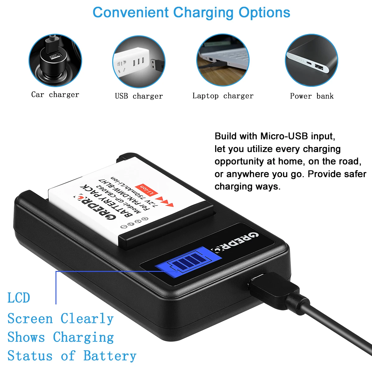 ليثيوم أيون بطارية لباناسونيك DMW-BLH7 DMW BLH7 BLH7E BLH7PP البطارية ، DMC-GM5 GM1 GF9 GF8 LX10 LX15 كاميرات