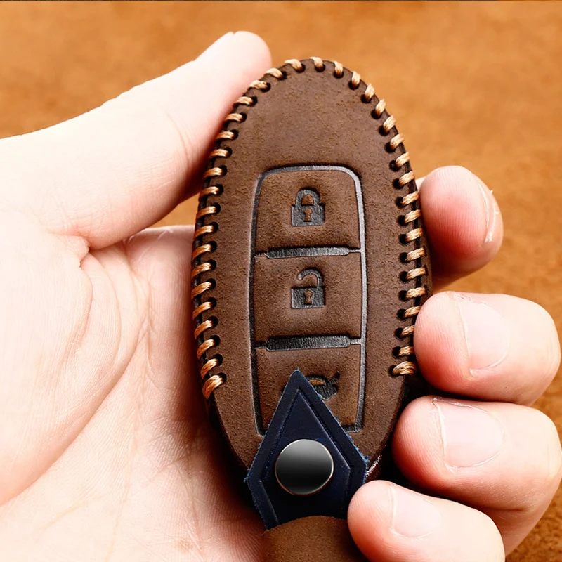 Genuine Leather Car Key Shell Cover Holder Protection Key Covers For Infiniti QX50 M25 FX35 QX60 QX70 G25 Q50 Car Accessories