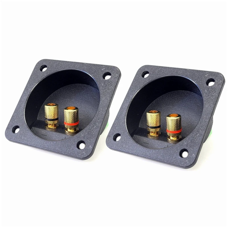 Promotion! DIY Home Car Stereo Screw Cup Connectors Subwoofer Plugs 2-Way Speaker Box Terminal Binding Post, 2 pcs Black