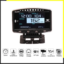 LUFI X1 English Version OBD2 Plug digital Turbo boost oil pressure temperature gauge for car Afr RPM Fuel Speed EXT Oil Meter