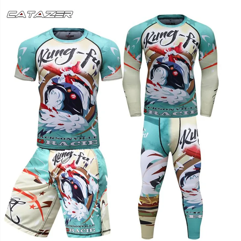 

Men Boxing Tshirt+Pants Muay Thai Shorts MMA Rashguard Sets Boxeo Fitness Sport suits Jersey Jiu Jitsu Bjj Fightwear