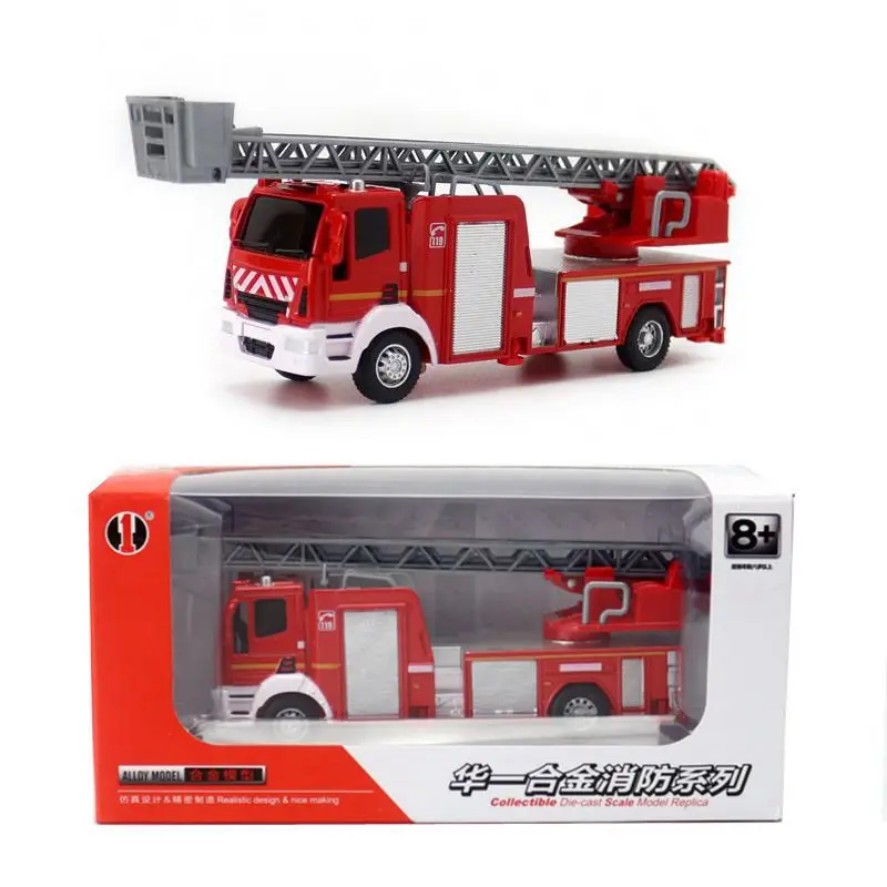 Camion de pompiers échelle en alliage 1:50, camion-citerne d'eau jouets, cadeaux d'emballage d'origine de haute qualité, livraison gratuite