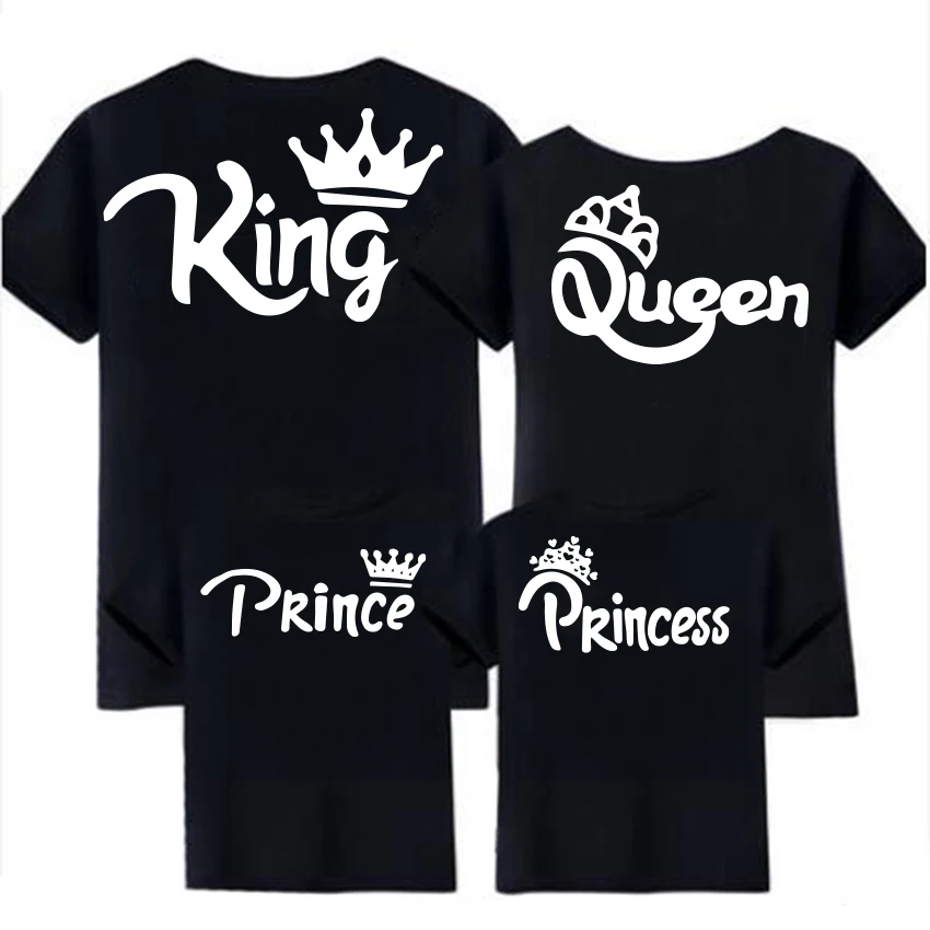 Family tshirt Mommy Daddy and Me baby Matching KING QUEEN princess Clothes Family Matching Outfits Look Baby Girl Boy Clothing