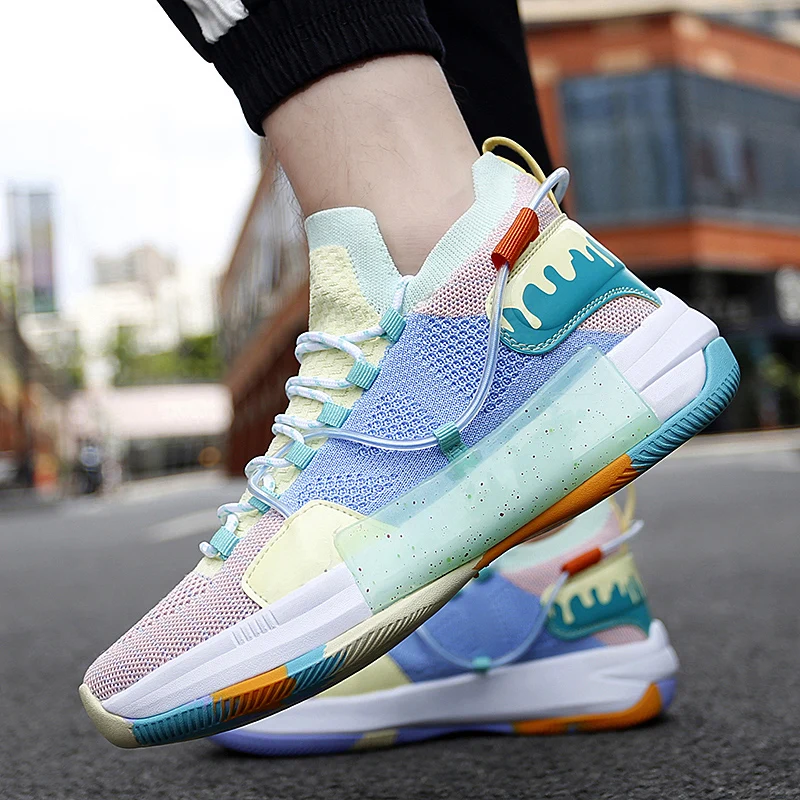 High Quality Basketball Shoes Men Sneakers Light Anti-skid Shock Absorption Basket Shoes Women Multicolor Sports Shoes Trainer