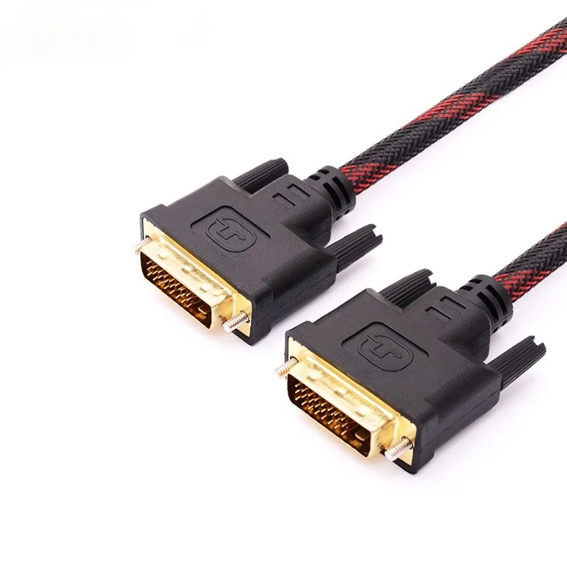 

Nylon Braided DVI to DVI Cable Gold Plated DVI-D Cable 24+1 Male to Male M/M Connector for PC Projector