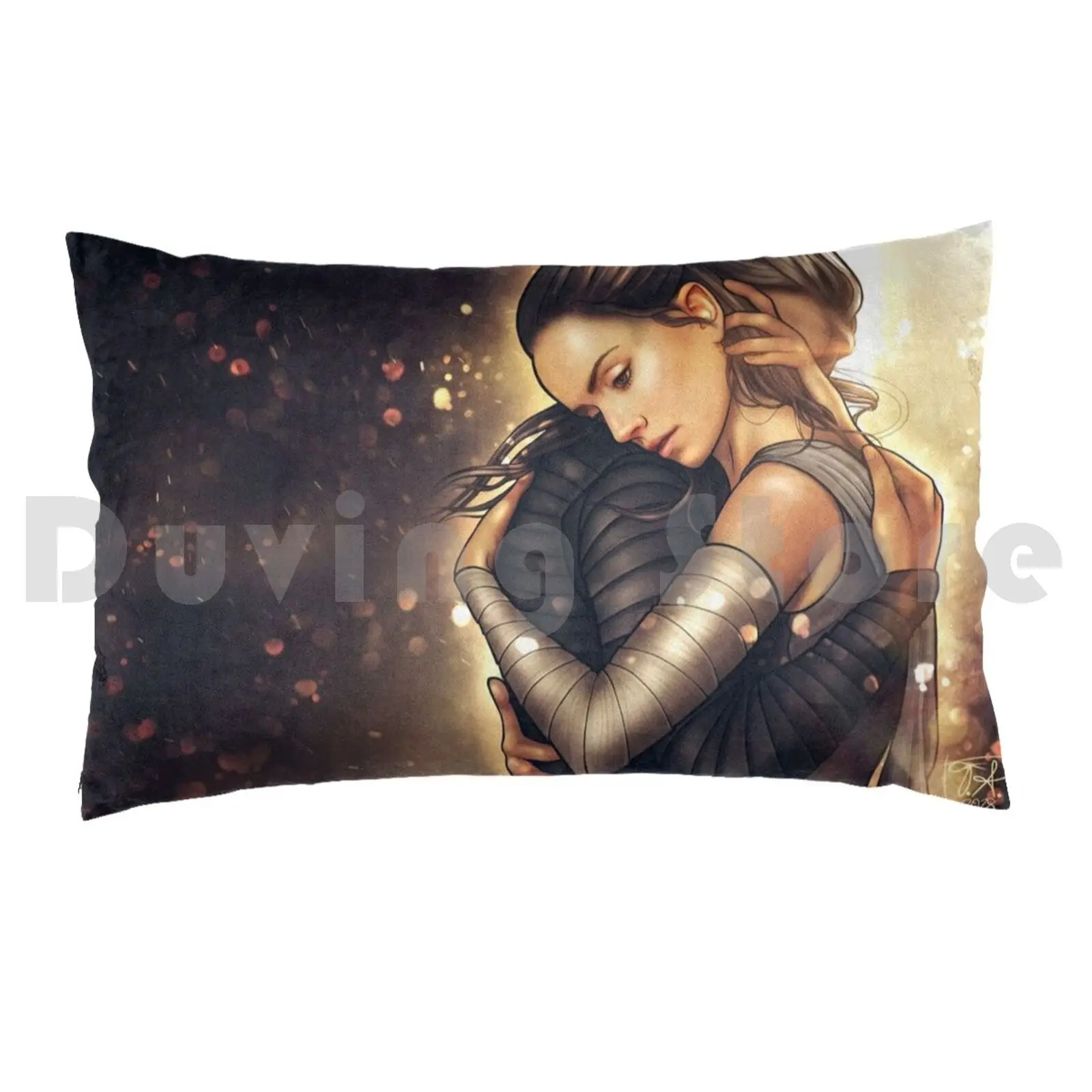 Reylo-Glow Pillow Case Printed 50x75 Reylo Glow Sparks Warm Warmth Golden Yellow Brown