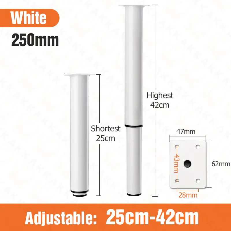 KAK Adjustable Furniture Leg Cold Rolled Steel Black White Table Feet Replacement Cabinet Sofa Metal Foot Furniture Hardware - Image 11