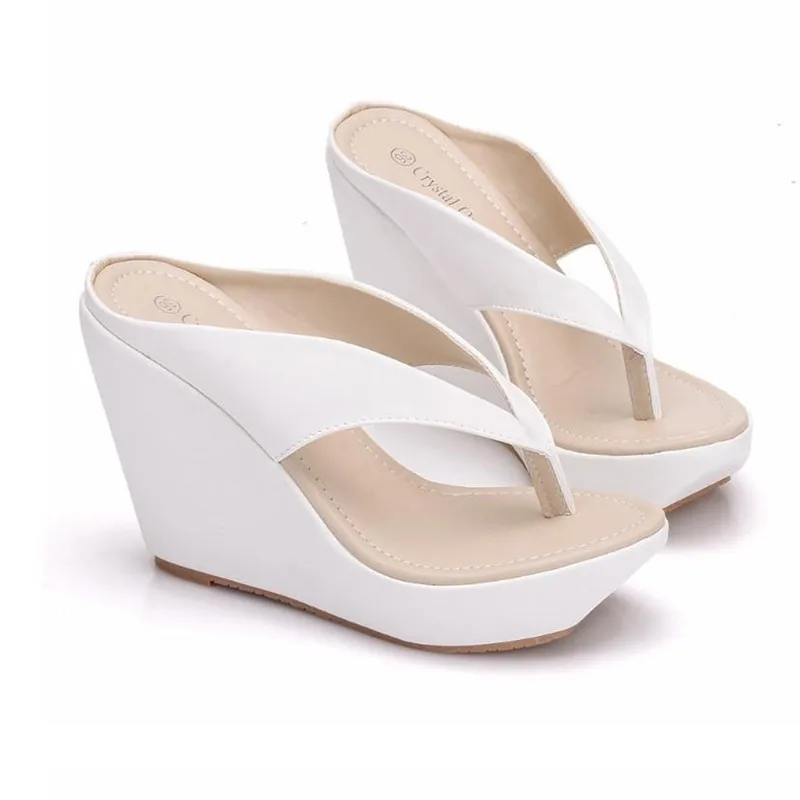 size 33--42 Platform Wedges Sandals Wedges Flip Flops High Heel Sandals Slippers White Beach Sandals Bohemia Flip Flops