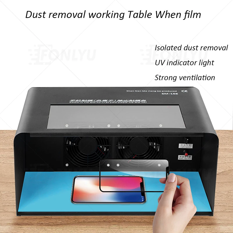 FONLYU With UV Light Lamp Dust Free Room Work Table For Film Cutting Machine Hydrogel Film Laminating Mobile Phone Repair Tool