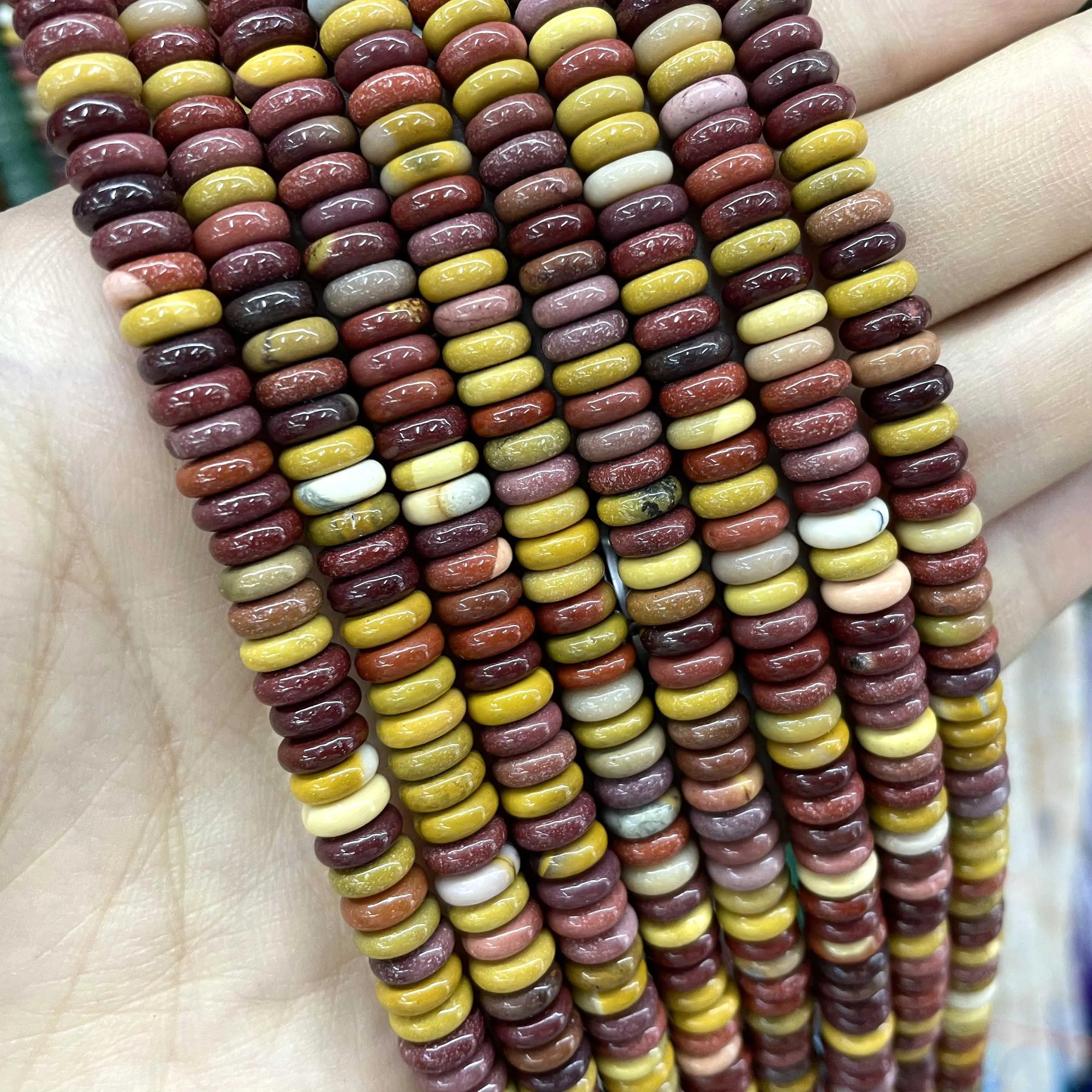 Natural Agates Lapis Lazuli Tiger Eye Stone Spacer Loose Flat Beads For Jewelry Making Diy Bracelets Necklace Accessories 2*6mm