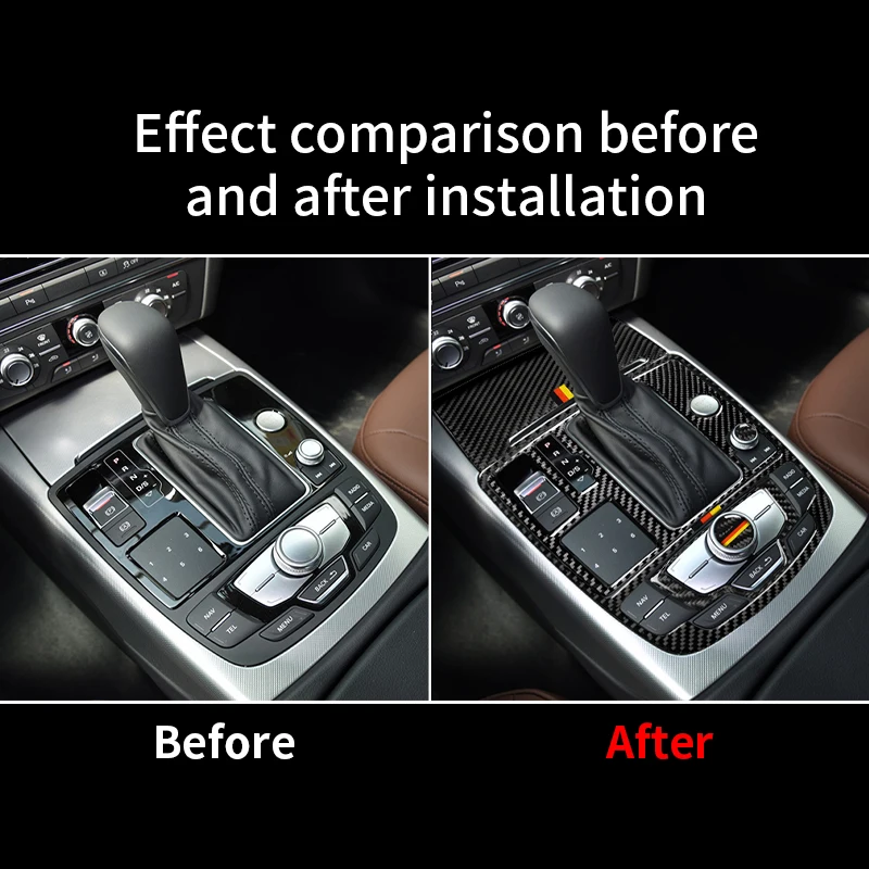 Car Center Console Knob Carbon Fiber Stickers For Audi A6 A7 2012-2018 Automotive Interior Stickers