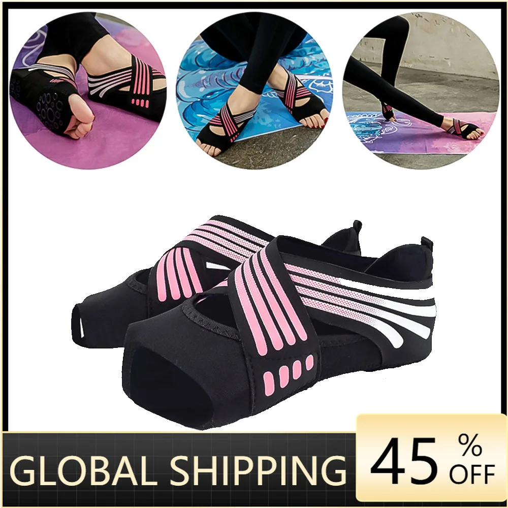 Dance Socks Indoor Non-slip Yoga Shoes Anti-skid Gym Socks  Yoga Fitness Socks  Five Toe Backless Fitness Accessories