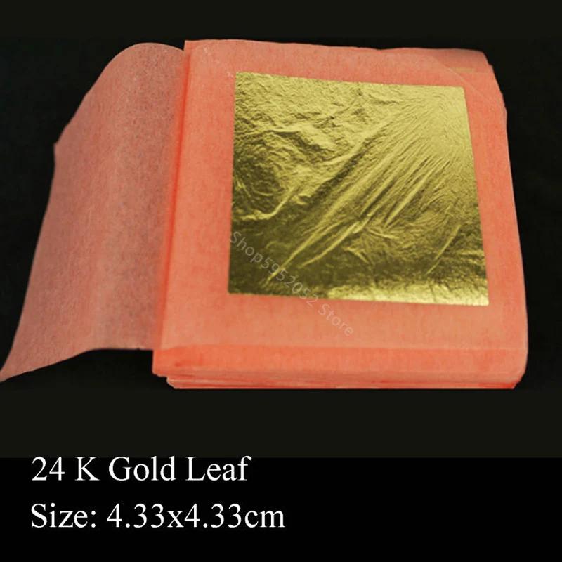 High Quality 4.33 x 4.33 cm Genuine 24 K Edible Gold Leaf for Food Decoration Gold Mask Skin Beauty paper nail supplies craft