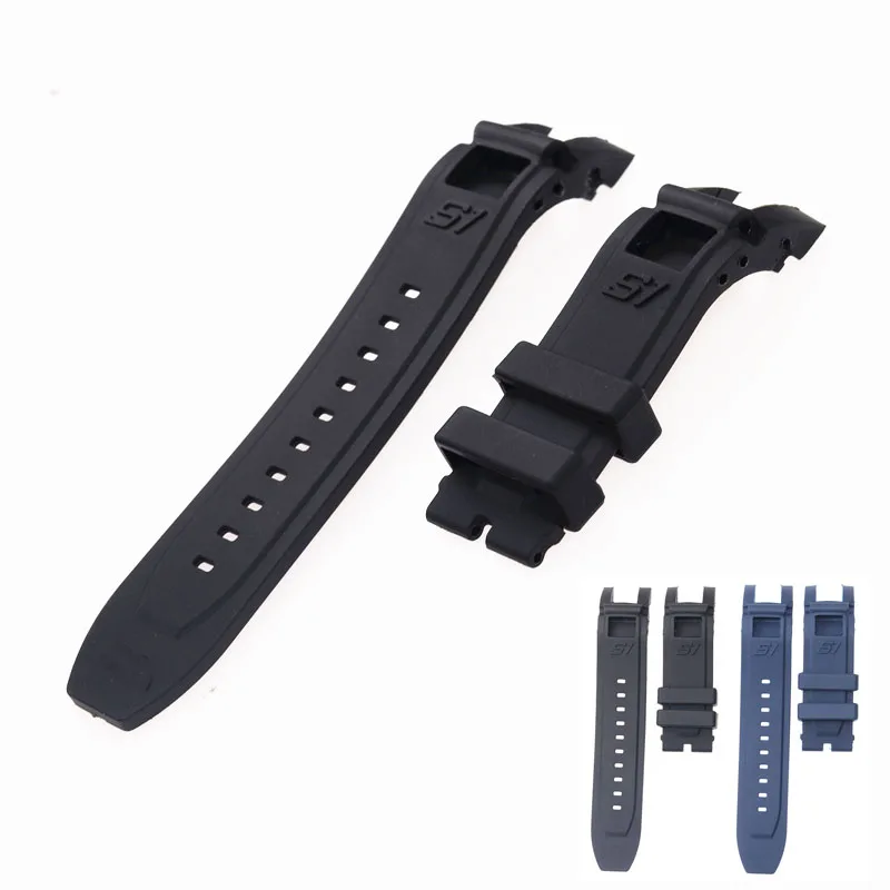 24mm silicone watch strap for Invicta S1 watch black blue watchbands bracelet belt comfortable and waterproof Accessories