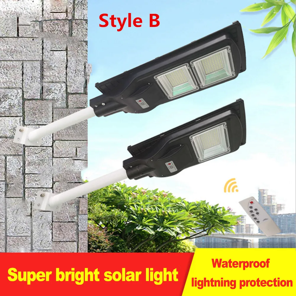 Lámpara LED de pared impermeable para exteriores, farola Solar con temporizador de pared, sensor de Radar, Control remoto, con poste, 70W, 150W, IP65