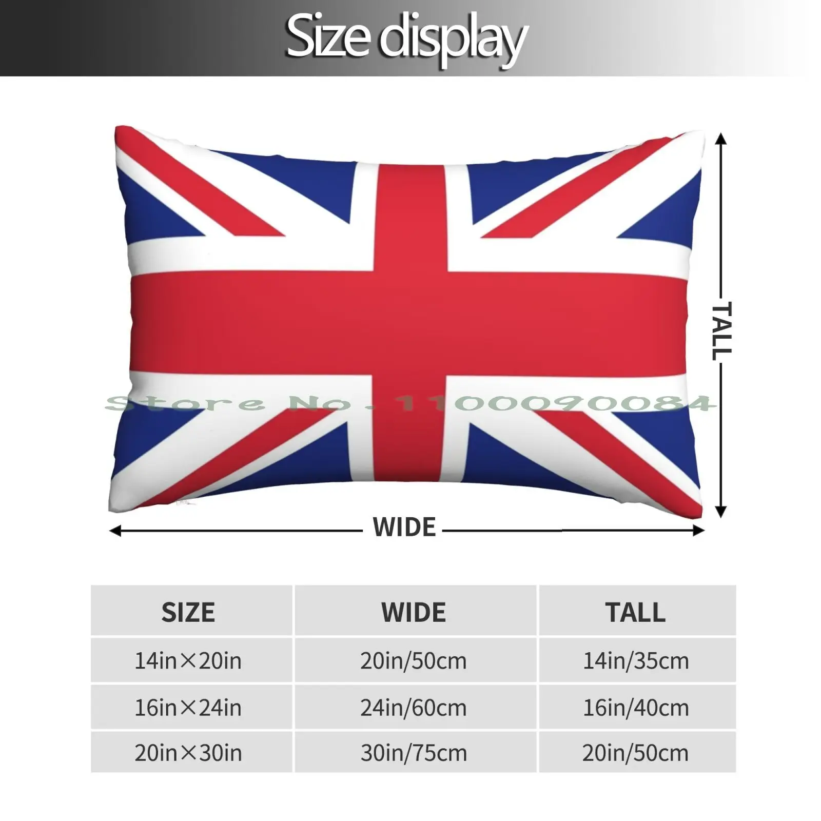 Jack Flag Pillow Case 20x30 50*75 Sofa Bedroom Jack Uk United Kingdom Great Britain Britannia Modsengland Long Rectangle