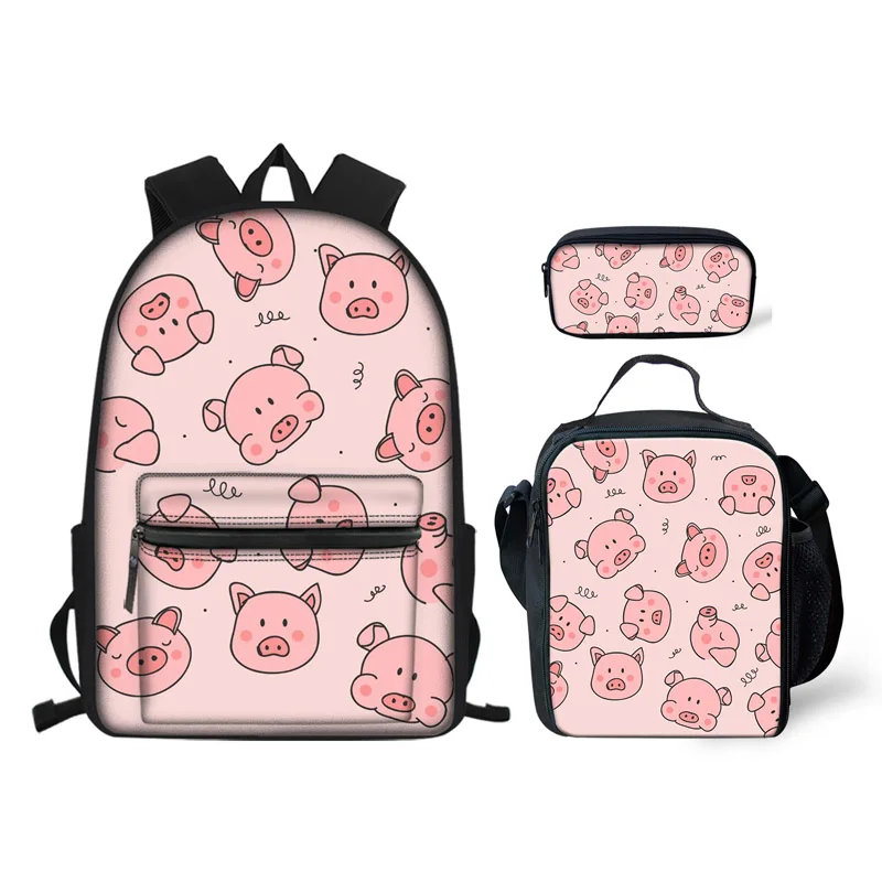 Cartoon Pink Pig 2025 Girls School Bag Women Travel Ladies Bags Children's Backpack Vintage Kids Backpacks Student Back Pack