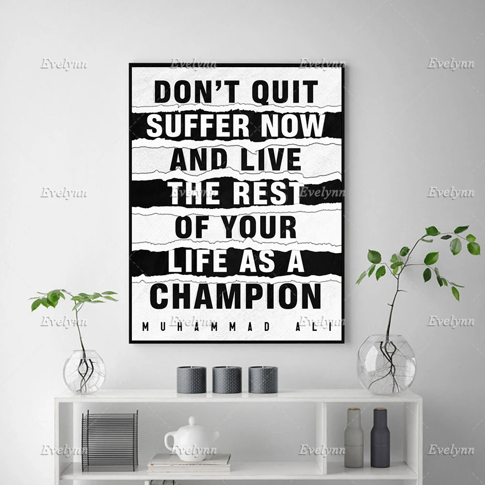 Nordic Prints Canvas Painting Dont Quit Inspirational Quotes Poster Wall Art Modular Pictures Living Room Office Floating Frame