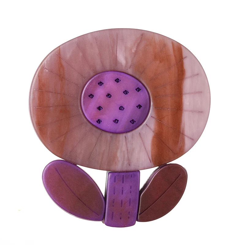 OI 2022 New Design Acrylic Plant Flower Brooch for Women Girls Shirt Hat Bag Hijab Pins Wedding Party Corsage New Year Gifts