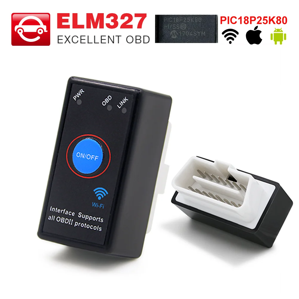 ELM327 V1.5 PIC18F25K80 Chip MINI ELM327 Bluetooth-compatible /Wifi OBD2 Scanner Code Reader For Android 12V Car Diagnostic Tool