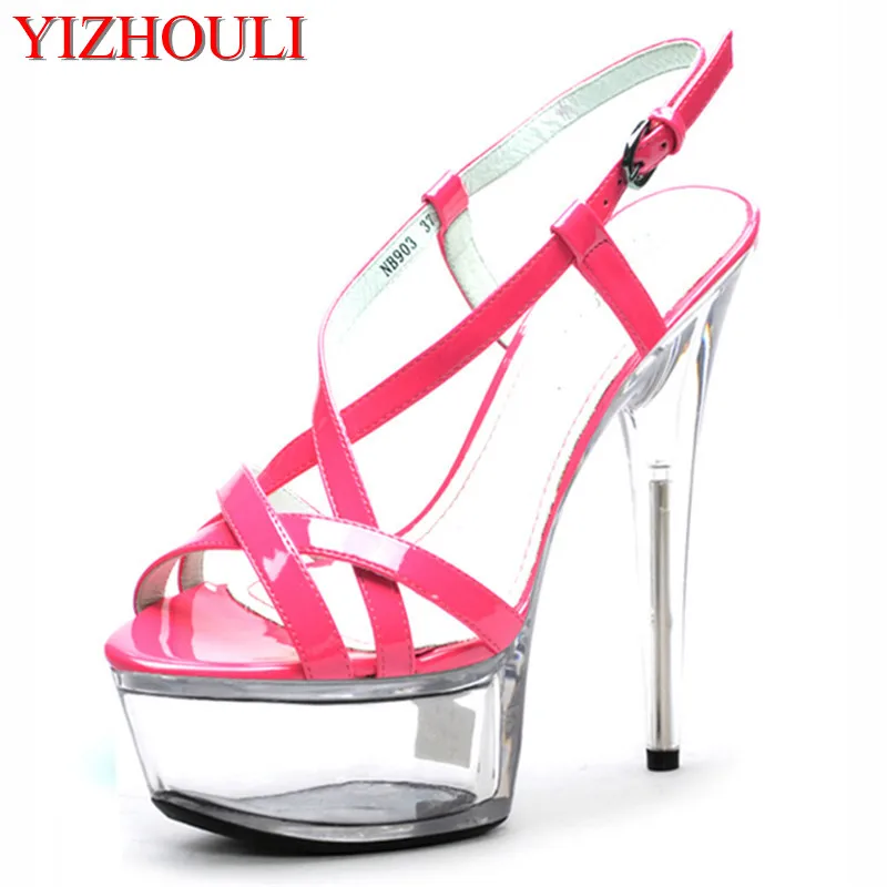 

Ultra high heels, 15-17cm Roman style hollowed-out club sandals, stilettos and performance Dance Shoes