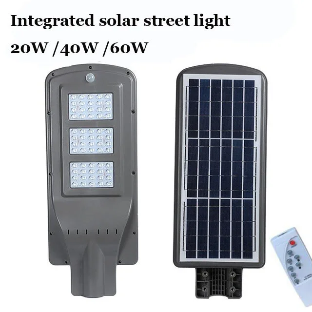 10PCS 20W 40W 60W Solar Outdoor Lamp IP65 Waterproof All In One Led Street Light Integrated Solar Street Remote Control