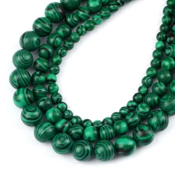 High Quality Malachite 4/6/8/10MM Natural Stone Round Loose Bead For DIY Diabetes Relief Bracelet Necklace Jewelry Findings Gift