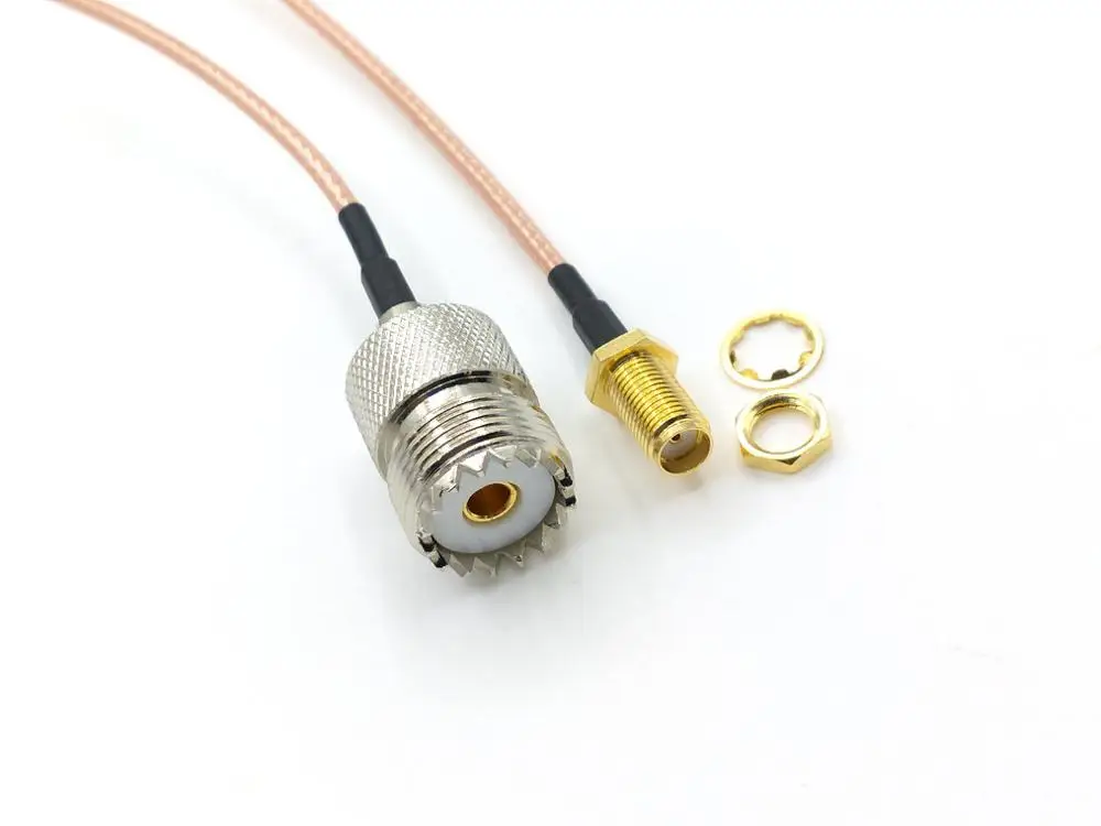 cabo coaxial rabicho sma femea para entrada uhf so239 conector 20 un rg316 01