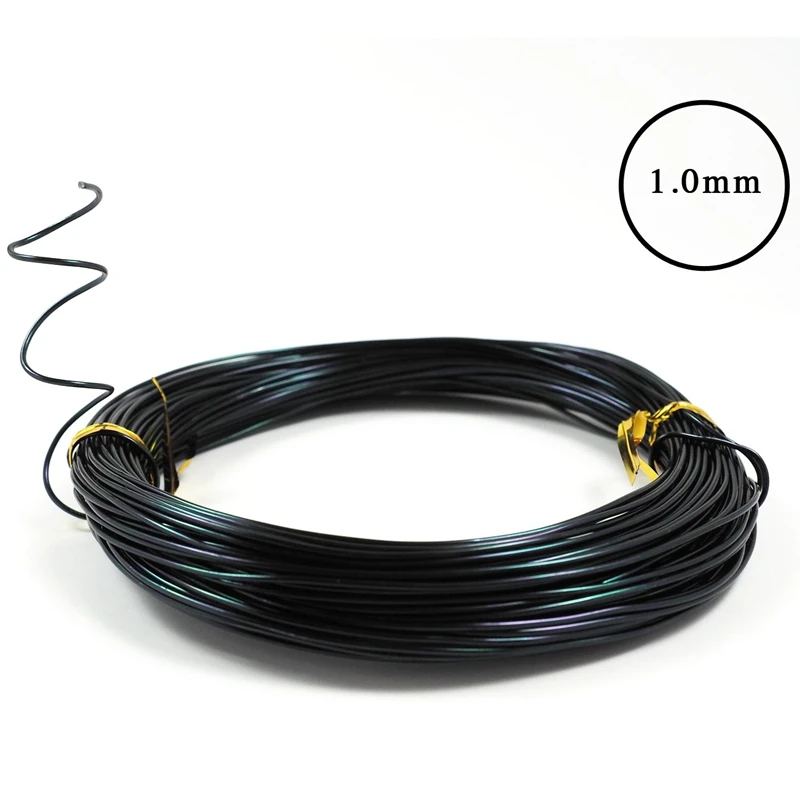 陽極酸化アルミニウム盆栽トレーニングワイヤー5サイズスターターSet-1.0Mm、1.5mm、2.0mm、2.5mm、3.0mm (合計147フィート)-色を選択してください (5サイズ