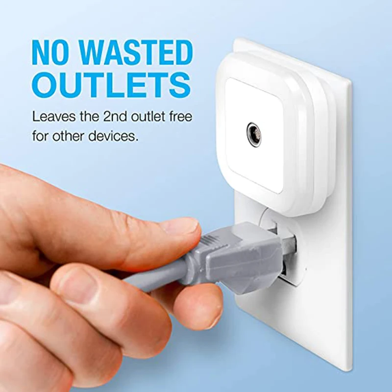 Cool White Plug-in LED Night Light, Dusk to Dawn Smart Sensor Lights Suitable for Bedroom,Kitchen,Toilet,Stairs,Hallway