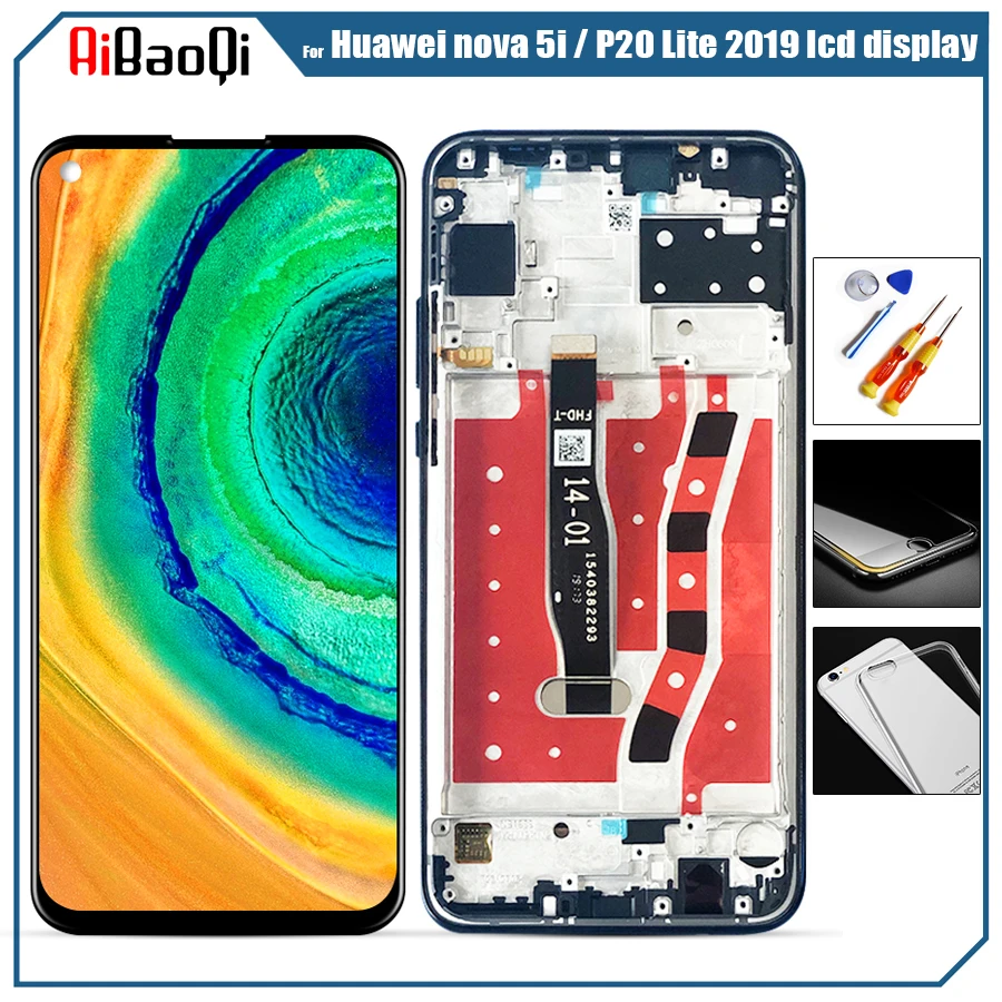 

Original LCD 6.4 For Huawei nova 5i LCD Display+Touch panel Digitizer GLK-LX1 LX2 LX3 for HUAWEI P20 Lite 2019 Screen With Frame