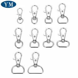 10 Pcs/pack Metal Carabiner Clip Swivel Trigger Dog Buckle KeyRing KeyHooks retaining ring DIY Craft Lobster Clasp 6 Sizes