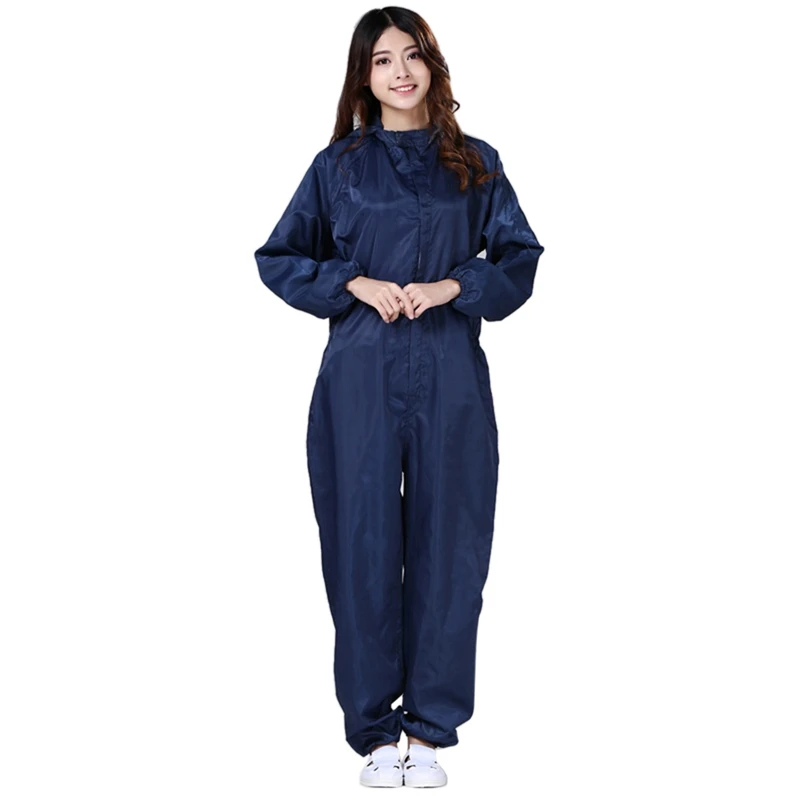 Anti-Statische Overalls Mit Kapuze Staub-Freies Overall Fabrik Werkstatt Männlich-weibliche Waschbar Arbeit Kleidung Schutz anzüge Plus Größe 4XL