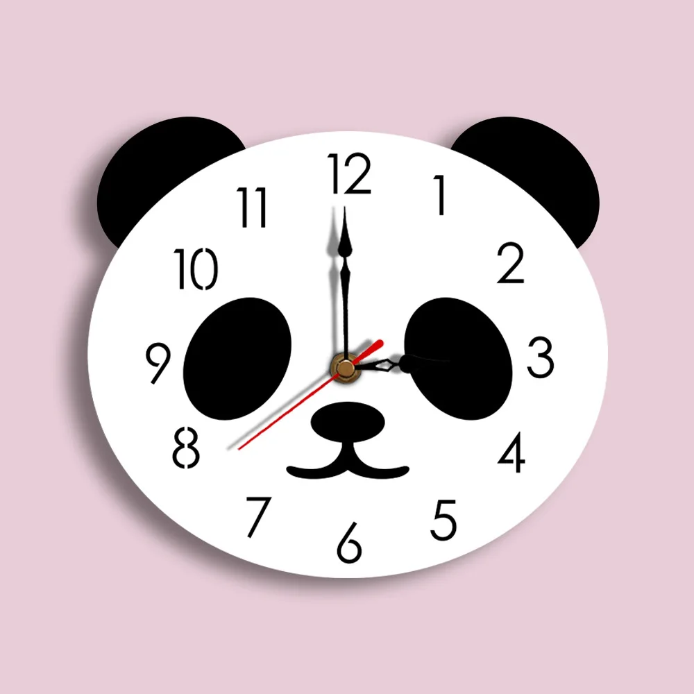 

Modern creative cartoon wall clock acrylic clock National Treasure Panda cute minimalist home wall clock children's room decor