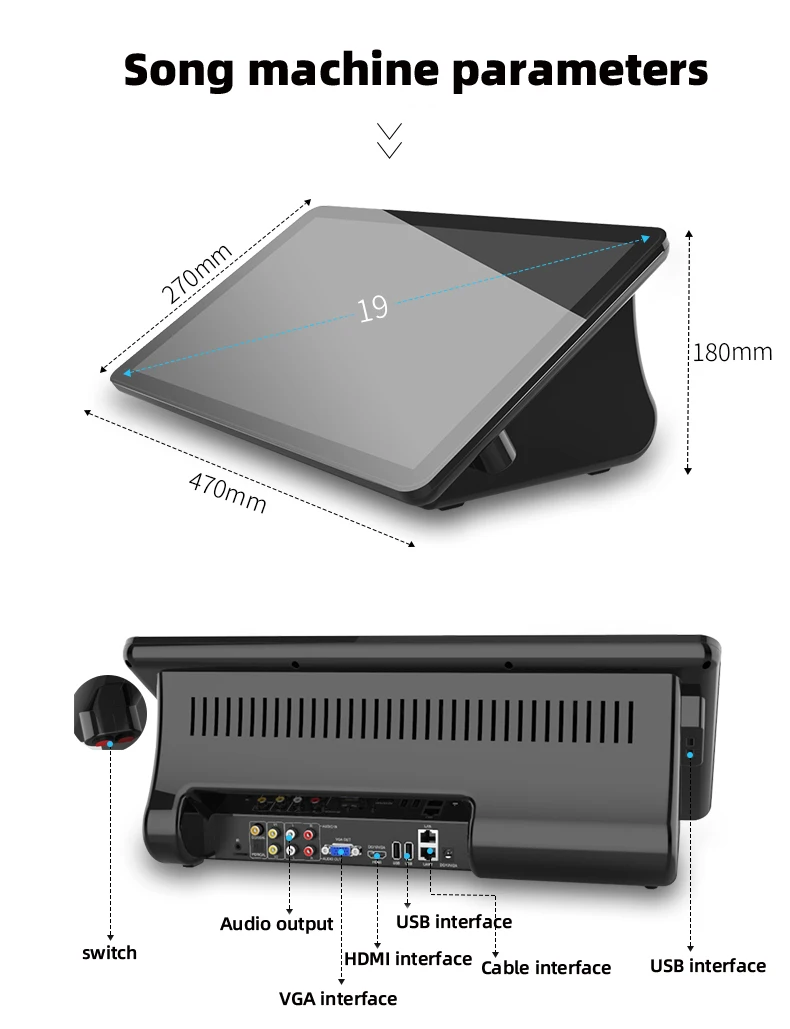 Máquina de karaoke 2022, reproductor de karaoke todo en uno con pantalla táctil de canciones de YouTube, actualizaciones de canciones en la nube, adecuado para fiestas familiares de bar
